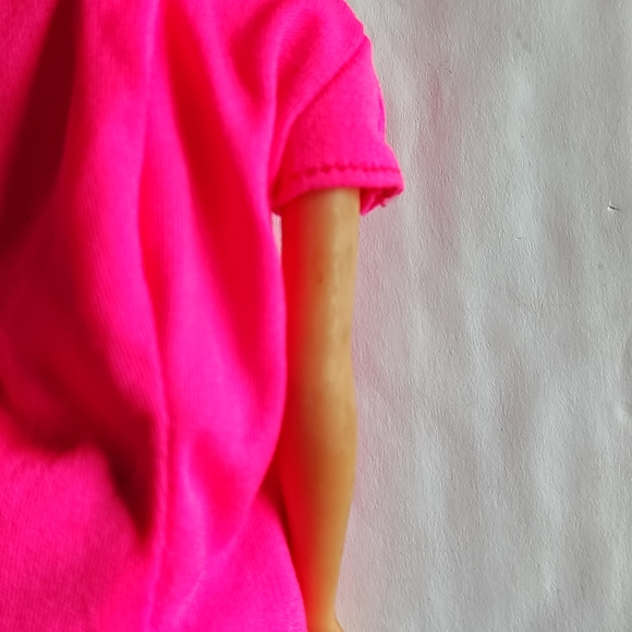 Vintage Blonde Hair Doll Pink Rock Shirt Blue Maxi Skirt Hong Kong Unbranded - Picture 12 of 16